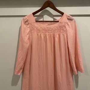 Vintage Vanity Fair Nightgown Small‎ S Pink House Dress Rosebuds Lace USA Made